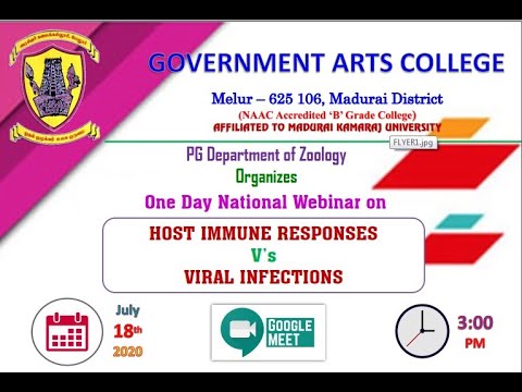 One Day National Webinar on  HOST IMMUNE RESPONSES V’s VIRAL INFECTIONS