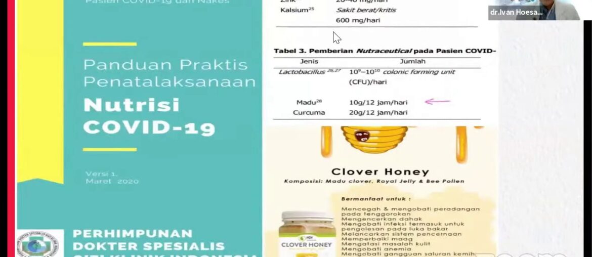 HDI Clover Honey Bermanfaat Untuk Kesembuhan Yang Sempurna Penderita COVID19 | dr. Ivan Hoesada