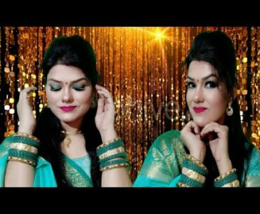 Raksha Bandhan, Hariyali Teej, Savan special, makeup look tutorial