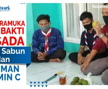 Ajari Pramuka Saka Bakti Husada Bikin Sabun Cair dan Minuman Vitamin C