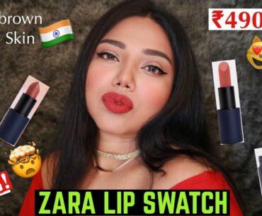 OMG!! I TRIED ZARA MAKEUP FOR THE FIRST TIME | ZARA LIPSTICK SWATCH ON INDIAN DUSKY SKIN | SHAMVI