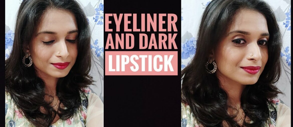 Eyeliner & dark lipstick makeup tutorial in Malayalam. Simple makeup tutorial in Malayalam
