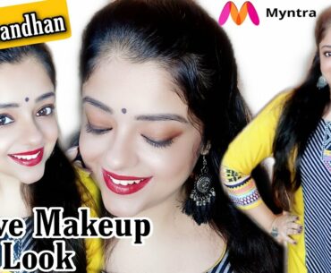 Festive Makeup Look | Rakshabandhan Rakhi Makeup | Myntra Kurta Set