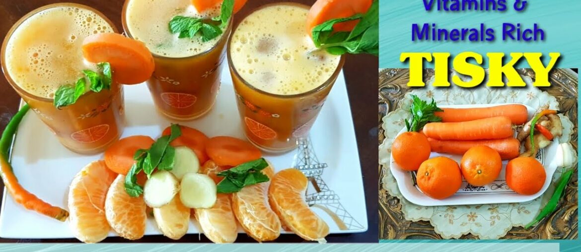 Carrot Orange Ginger TISKY- Highly Nutritious, Fibre rich, Immunity Booster, Refreshing Drink.