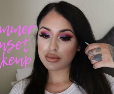 summer sunset eyeshadow look + makeup tips