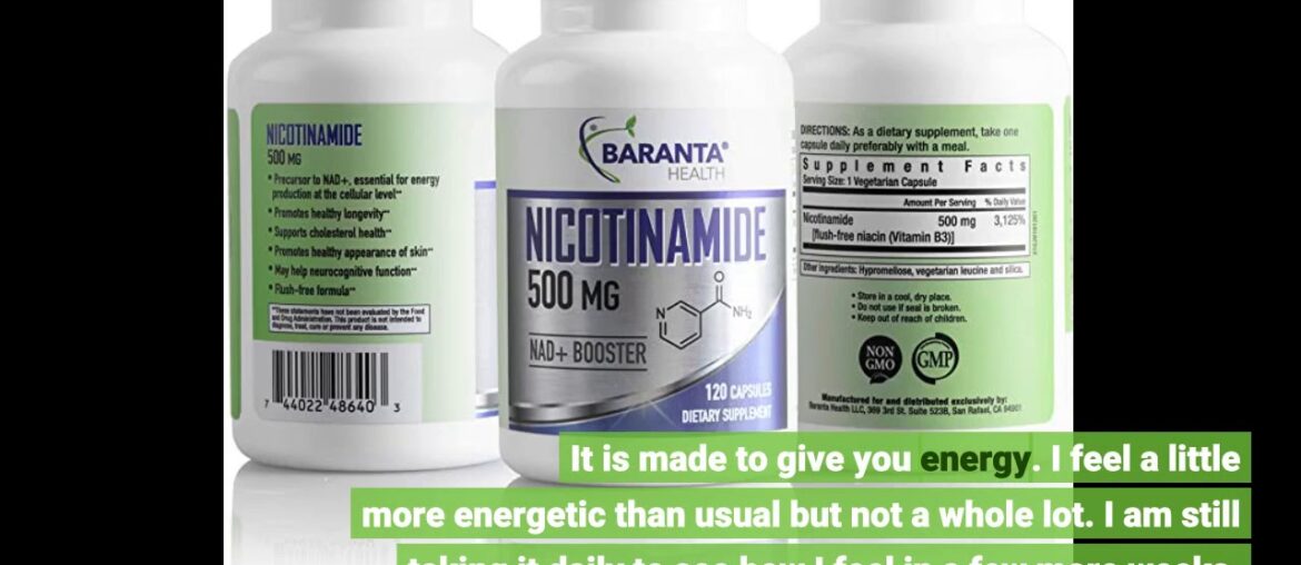 Baranta Health Nicotinamide 500mg 120 Capsules 2-Pack Supplement: Flush Free Vitamin B3 Niacina...