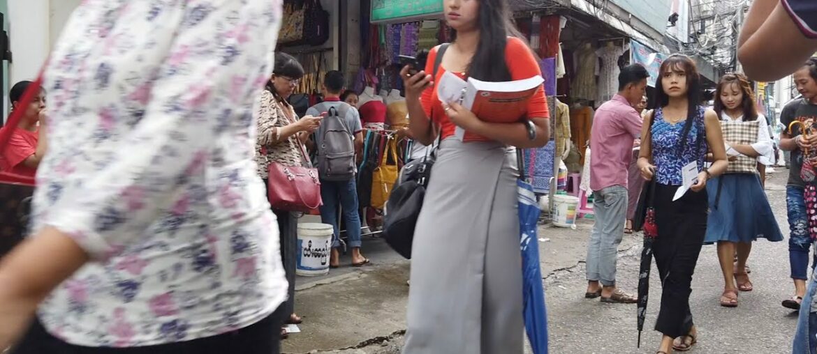 Hard to find Fat Girls in Myanmar, Walking Around Yangon Before COVID 19