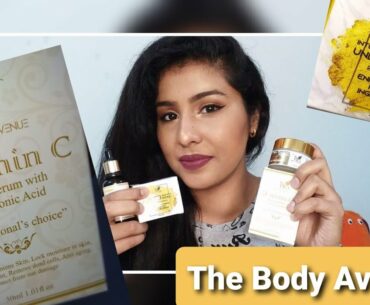 THE BODY AVENUE Vitamin C Serum & under eye GEL CREAM for Dark Circle| REVIEW & DEMO