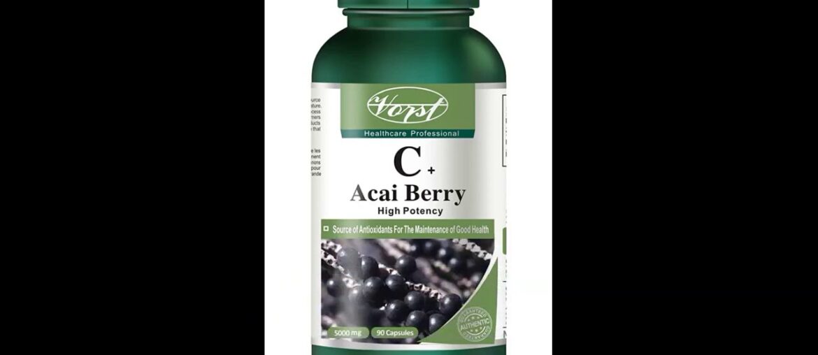 Acai Berry 5000mg plus Vitamin C 90 Capsules Antioxidant Fat Burner Supplement Immune System He...