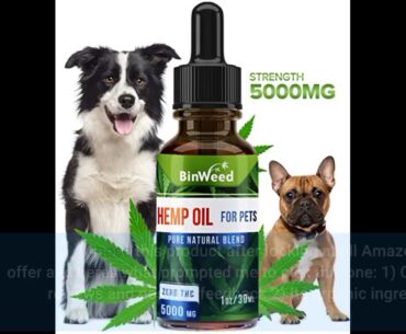 Hemp Oil for Dogs Cats - 5000mg - Joint Pain and Anxiety Relief, Arthritis, Seizures - Vitamins...