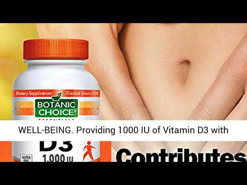 Botanic Choice Vitamin D3 - 1000 IU Immune Support Capsules - Sunshine Vitamin Promotes Healthy