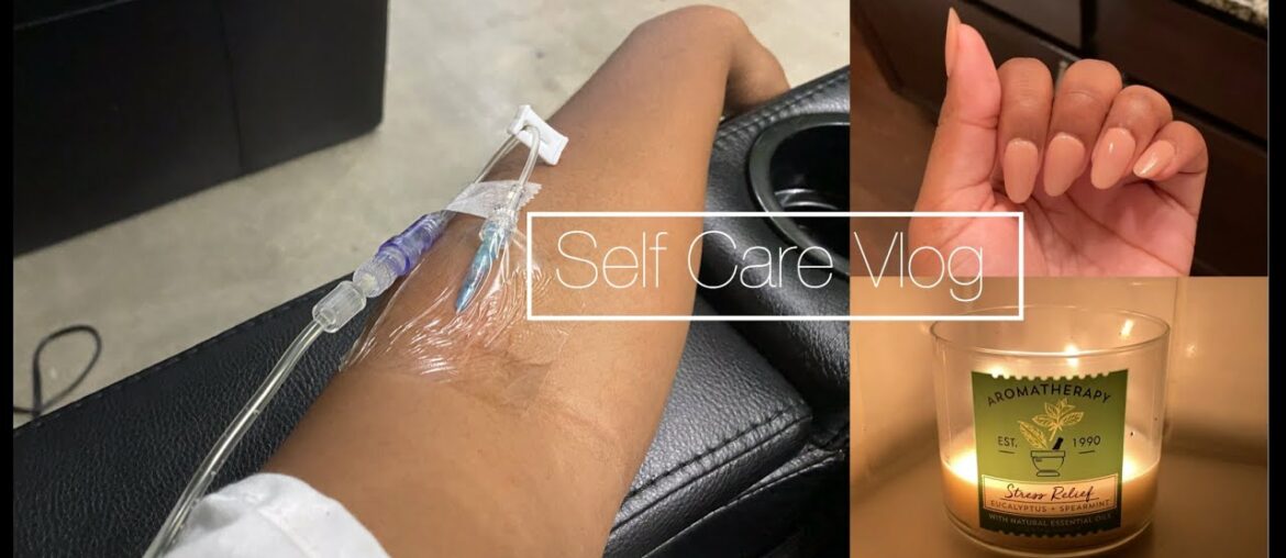 SELF CARE VLOG AFTER A LONG WEEK OF WORK | IV THERAPY (vitamin c IV)+ SCULPT POD + DIY NAILS