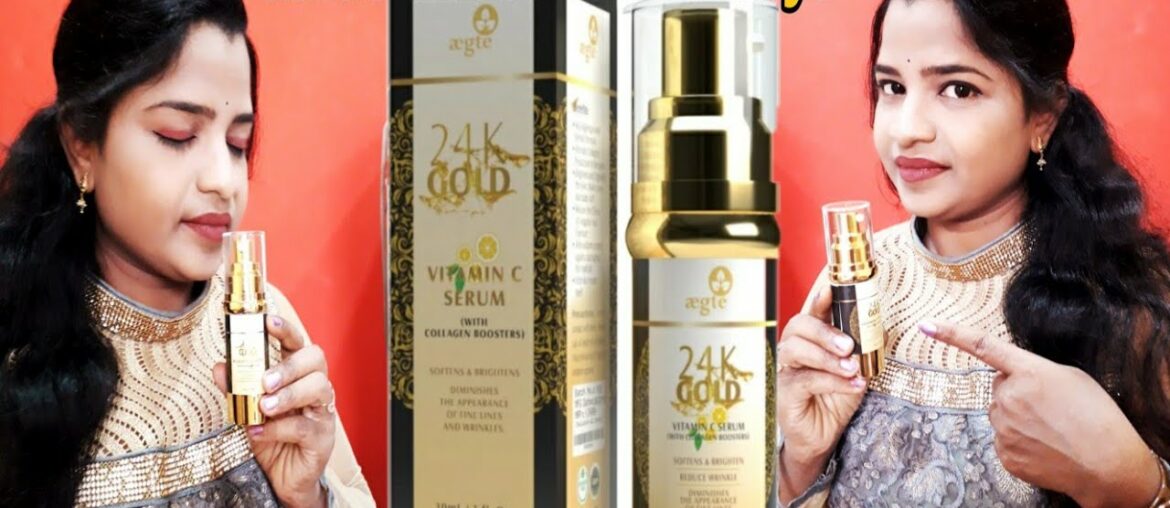 Aegte 24k Gold Vitamin C Serum | Reduces Wrinkles & Fine Lines | Anti-Aging Serum Review in telugu