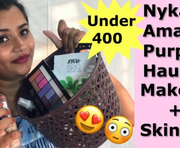 Nykaa, Amazon, Purple Haul | Skincare+Makeup Under 400 | Super Beauty Tips