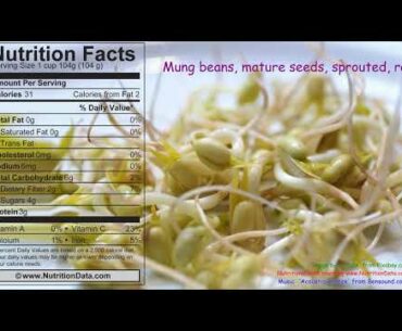 Mung beans, mature seeds, sprouted, raw (Nutrition Data)