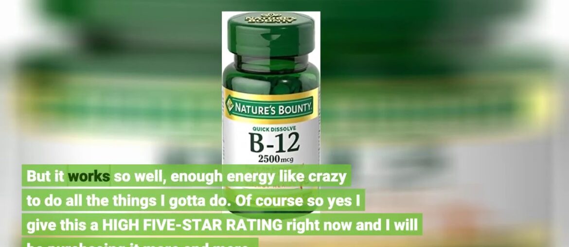 Nature's Bounty Vitamin B12 Supplement, Supports Metabolism and Nervous System Health, 2500mcg,...