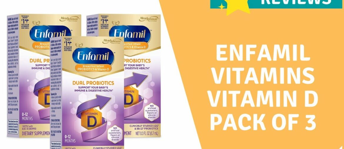 Enfamil Vitamins Breastfed Infant Probiotics & Vitamin D Dual Probiotics Drops Pack of 3 Overview