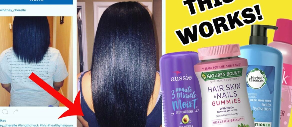 How this DRUGSTORE Hair Routine GREW her RELAXED hair PAST HER SHOULDERS| Hair Vitamins, ORS Relaxer