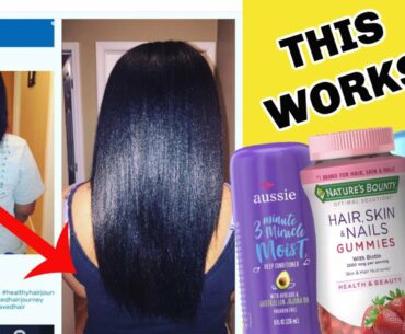 How this DRUGSTORE Hair Routine GREW her RELAXED hair PAST HER SHOULDERS| Hair Vitamins, ORS Relaxer