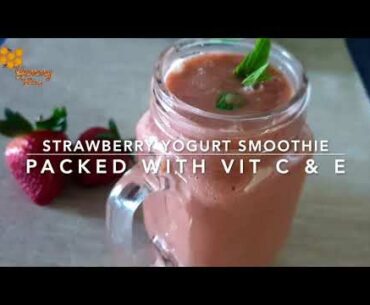 Strawberry Yogurt Smoothie| Kiwi fruit | Rich in Vitamin C & E | Kids favourite|Diet drink|YummyHive