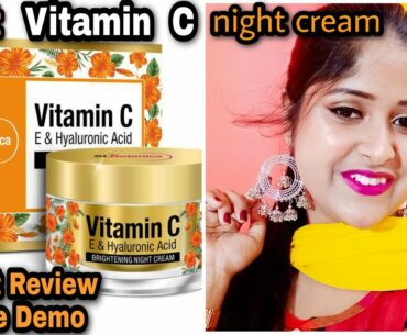 BEST VITAMIN C CREAM | St.Botanica Vitamin C Night Cream Review + Live Demo | It's me Jayeeta