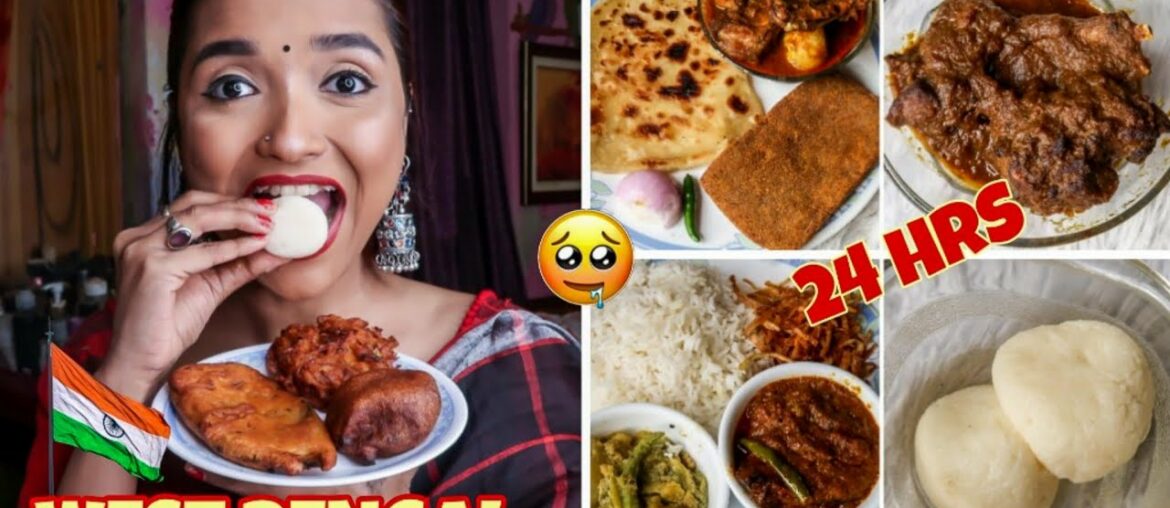 I Ate WEST BENGAL State FOOD For 24 HOURS CHALLENGE - Cooking Bengali MUTTON CURRY Recipe INDIA