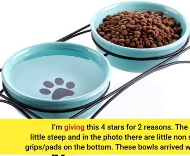 Y YHY Cat Water Bowl,Raised Cat Food Dish,Elevated Cat Bowl No Spill,Ceramic Pet Bowls for Cats...