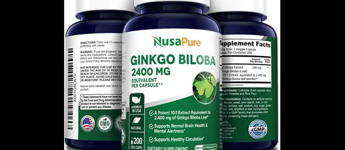 Ginkgo Biloba Extract 2400 mg Per Veggie Caps 200 Capsules (Non-GMO, Gluten Free & Extract 10:1...