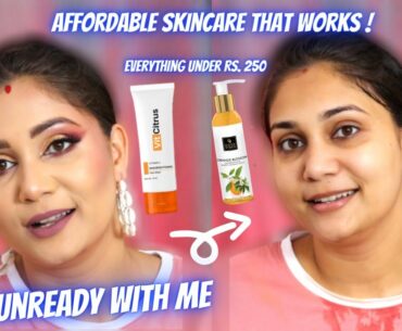 Get Unready With me using affordable skincare that works / VitCitrus Skincare Review/Nidhi Katiyar