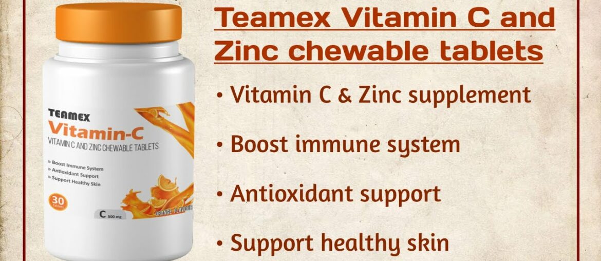 Teamex Vitamin C & Zinc chewable tablets | Source of vitamin c & zinc for immunity, energy & health