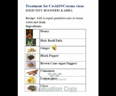 COVID19/CORONAVIRUS IMMUNITY BOOSTER DRINK