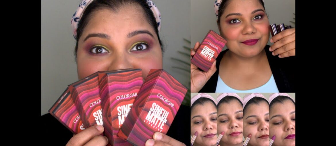 Colorbar Sinful Matte Lipcolor swatches I NO MAKEUP & WITH MAKEUP SWATCHES I #colorbarlipstick