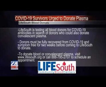COVID-19 Survivors Urged to Donate Plasma