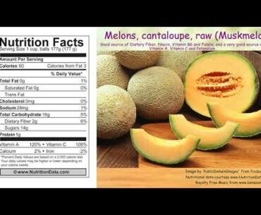 Melons, cantaloupe, raw (Muskmelon) (Nutrition Data)