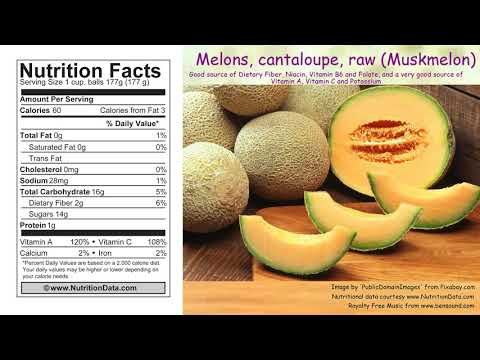 Melons, cantaloupe, raw (Muskmelon) (Nutrition Data)