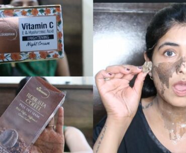 St.Botanica Vitamin C Night Cream And Robusta Coffee Peel Of Mask Review | Honest Review With Demo |