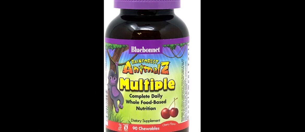 Bluebonnet Nutrition Rainforest Animalz Whole Food Based Multiple Chewable Tablets, Kids Multiv...