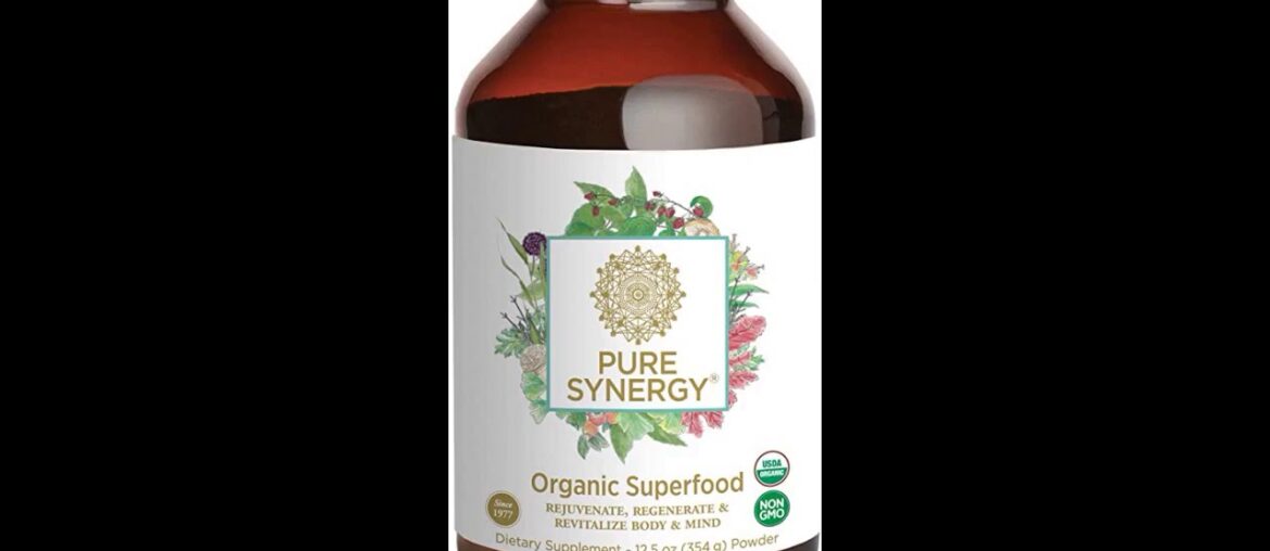 Pure Synergy USDA Organic Green Superfood (12.5 oz Powder) 60+ Greens, Veggies, Herbs for Energ...