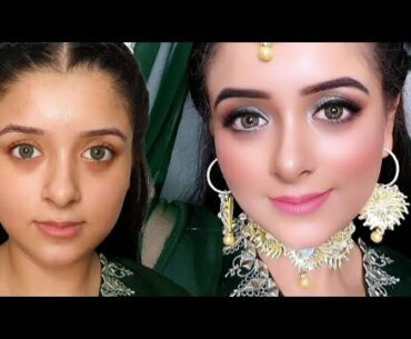 Mehndi Guest/Bridal Glittery Makeup, Party Makeup Tutorial !!!