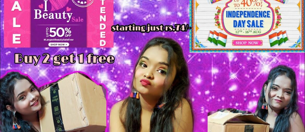 I Heart Beauty Sale Haul|| Independence Day Sale Haul||DUBBLE DHAMAKA||starting just rs.74/-||2020