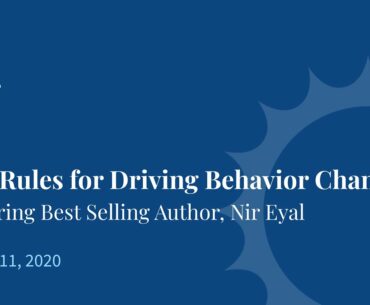 Webinar: New Rules for Behavior Change (August 11, 2020)