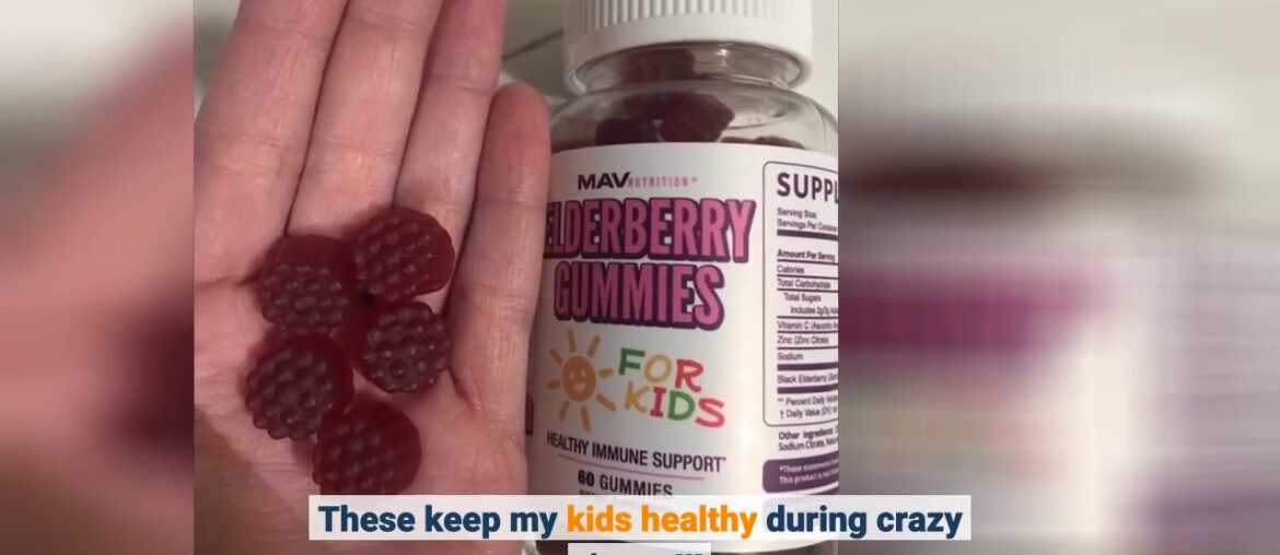 MAV Nutrition Elderberry Gummies Immune System Booster for Kids Vitamins with Vitamin C + Zinc...