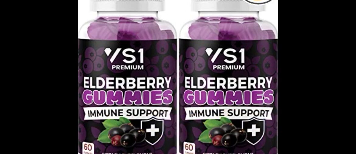 Elderberry Gummies with Zinc, Vitamin C for Adults, Kids for Immune Support Booster Supplement...