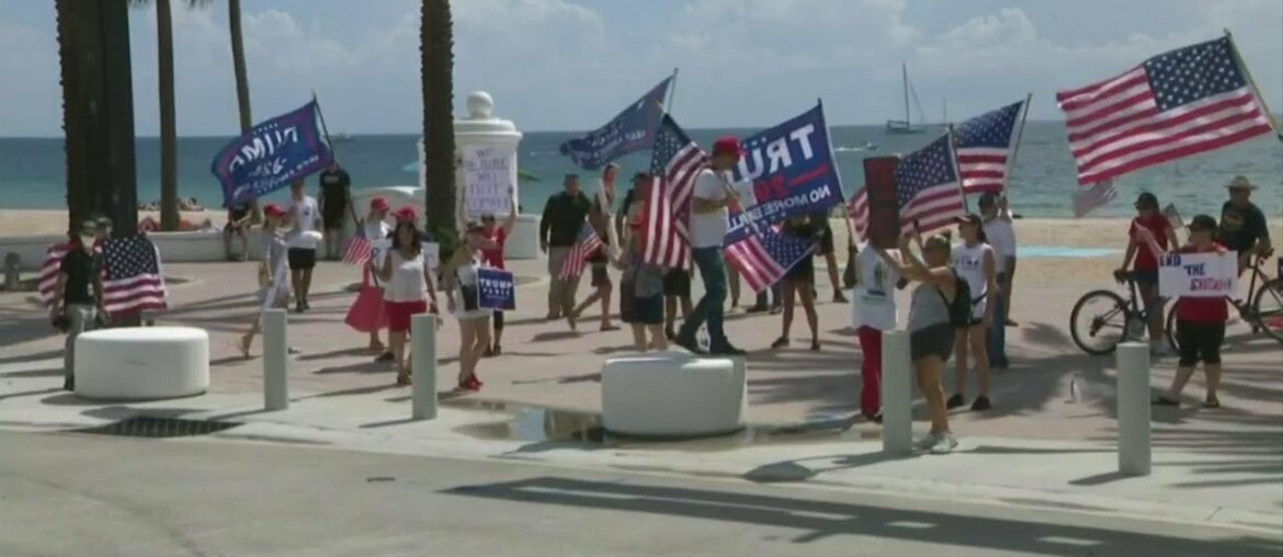 No Masks Or Social Distancing At Fort Lauderdale Protest Over COVID-19 Restrictions