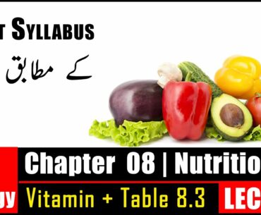 Vitamins Table (8.3) | 9th Biology Chapter 8 Nutrition |  9th Biology Bilal's Biology