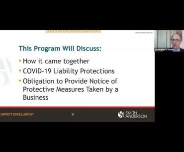 COVID-19 Civil Immunity Protections for Businesses Webinar with Smith Anderson Law Firm