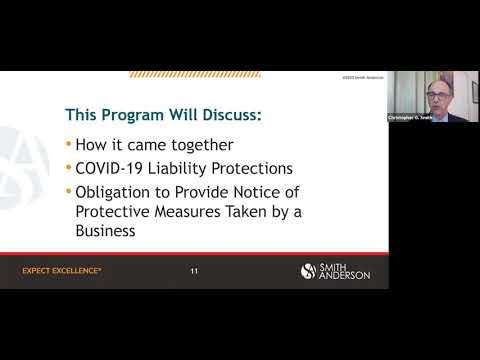 COVID-19 Civil Immunity Protections for Businesses Webinar with Smith Anderson Law Firm