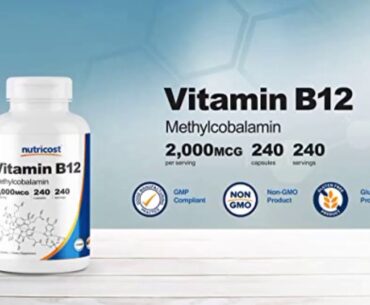 Nutricost Vitamin B12 (Methylcobalamin) 2000mcg, 240 Capsules - Veggie Caps, Non-GMO, Gluten Fr...