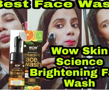 Wow Skin Science Brightening Vitamin C Foaming Face Wash with in-built face brush review/demo.