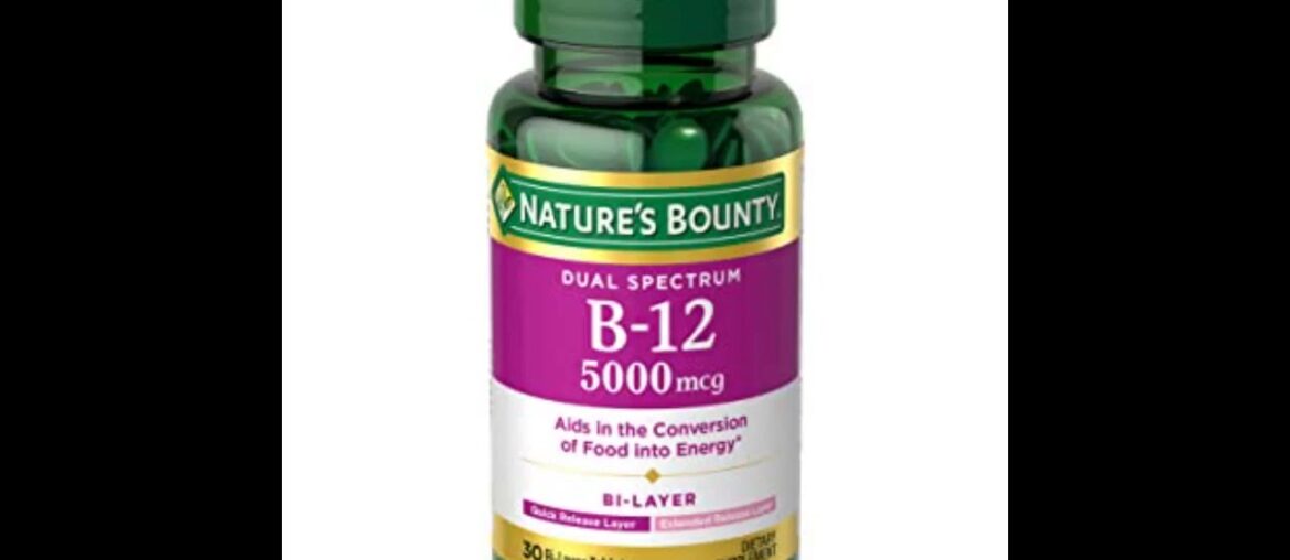 Nature's Bounty Vitamin B12 Supplement, Supports Metabolism and Nervous System Health, 5000mcg,...